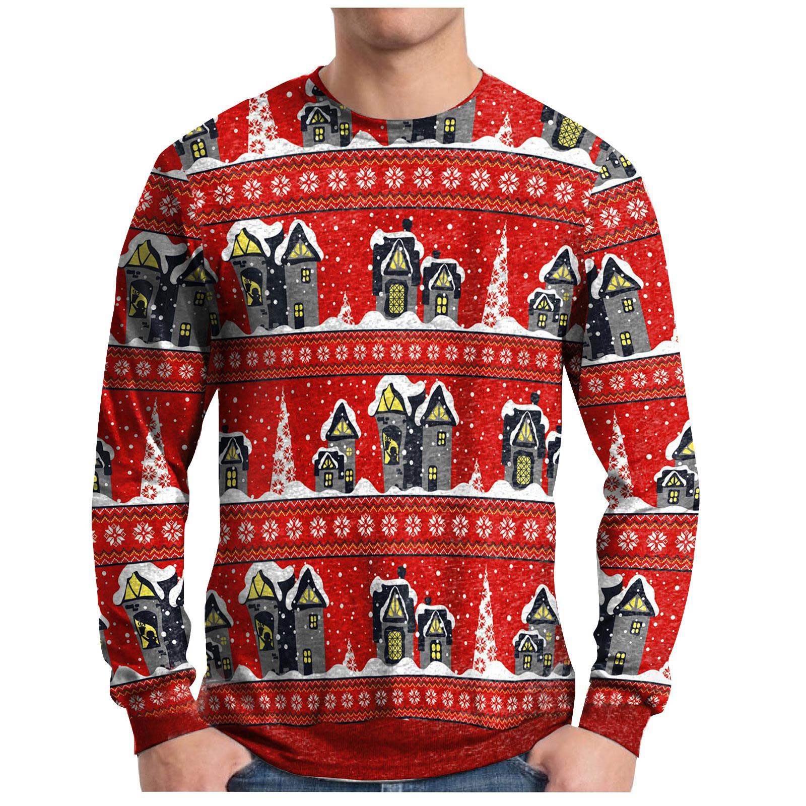 

Christmas Round Collar Sweater Spring And Long Sleeve M червоний