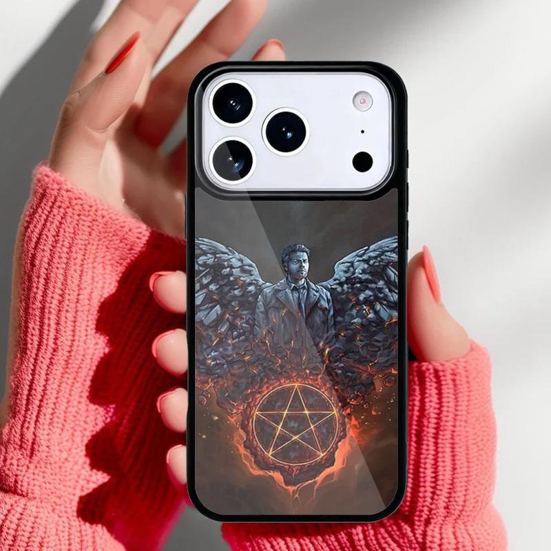 Angel Castiel Supernatural Phone Case for iPhone 17 16 15 14 13 Pro Max Back Cover for 12 11 Pro Coque