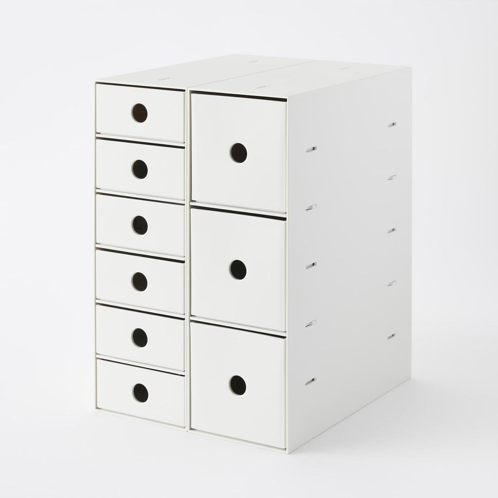 MUJI Recycled Polypropylene Small Item Storage 6 White W11 x x 83904432 Box, Tiers, Gray, Approx. D24.5 H32cm,