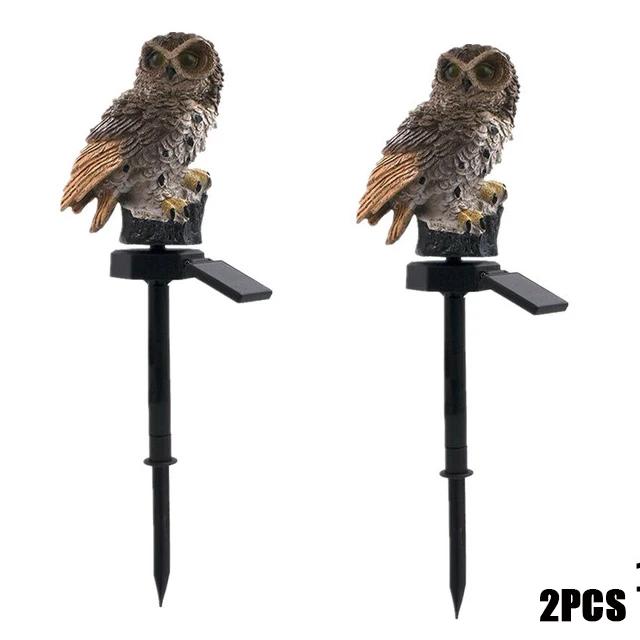 Lumières Solaires Extérieures Lampes de Jardin LED Hibou Alimentées par l'Énergie Solaire Lampes Pelouse Animal Hibou Lampe Solaire Étanche pour Décoration de Noël