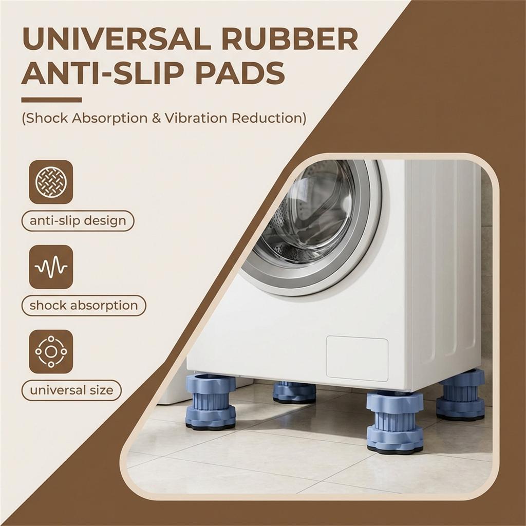 Washing Machine Anti-slip Pads Rubber Vibration Damping Feet Universal Refrigerator Base Non-skid Floor Protectors Hardware Tool