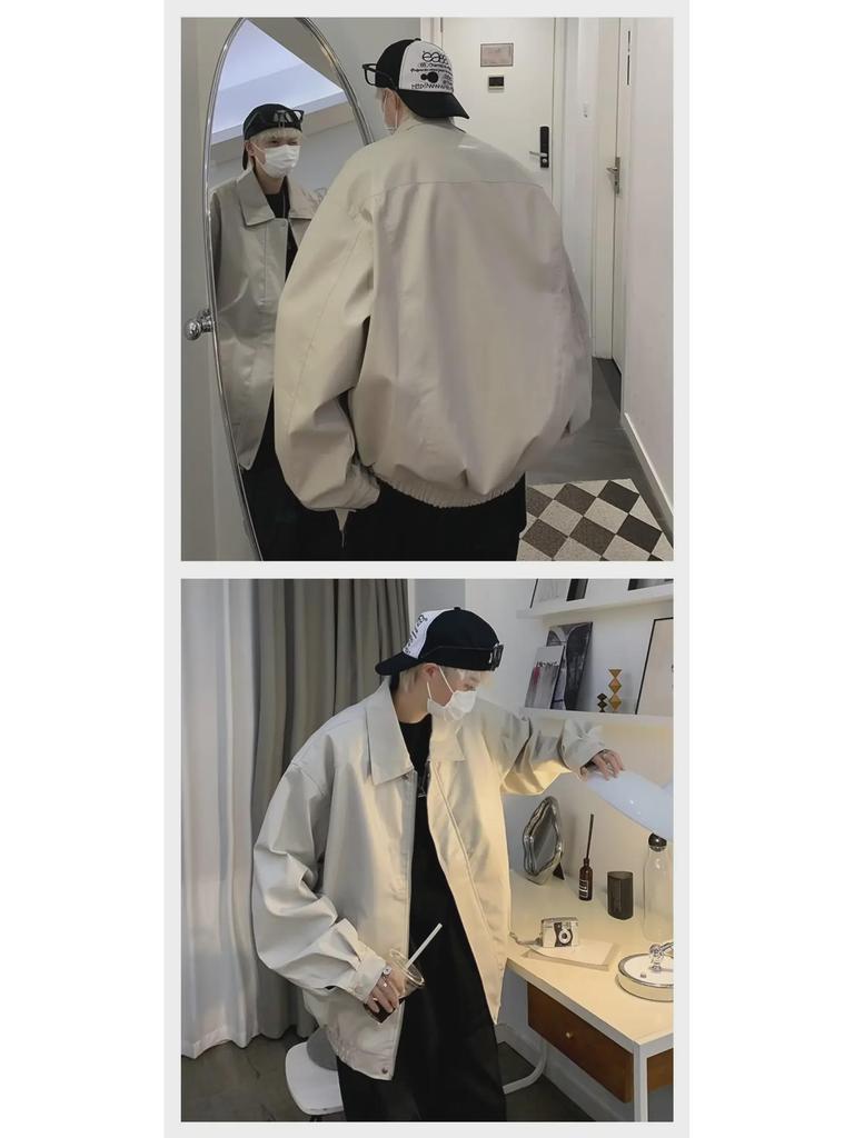 Unisex American Retro Brown PU Leather Motorcycle Jacket - 2024 Spring & Autumn Collection