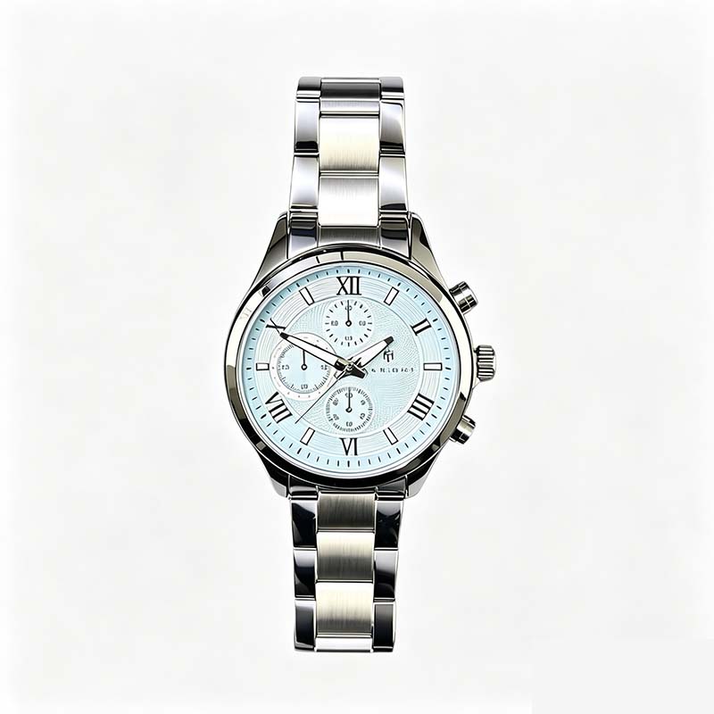 Men Quartz Watch Stainless Steel Woman Unisex Chronograph Watch 30M Waterproof Roman Dial Steel Band Wristwatch for Graduation