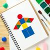 Colored Triangles Rectangular Dot Stickers for Kids Student Jigsaw Puzzle Geometry Stickers Scrapbook Labels Cute Stickers