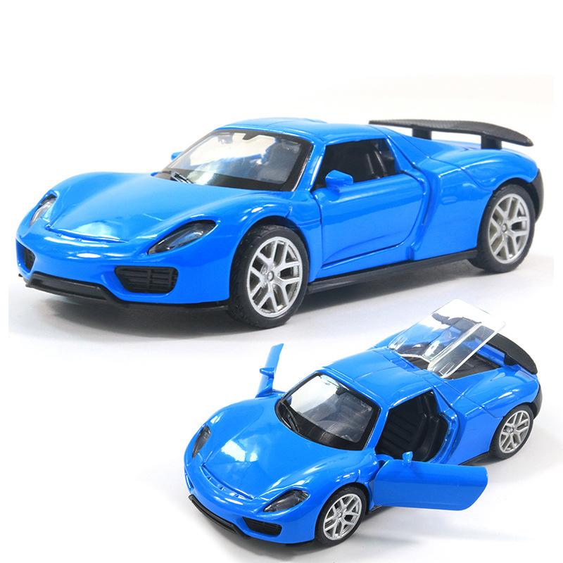 Bag 1:36 Alloy Sports Car Model with Sound and Light Pull Back Door Children's Toys Car Boy Women's Gifts Wholesale