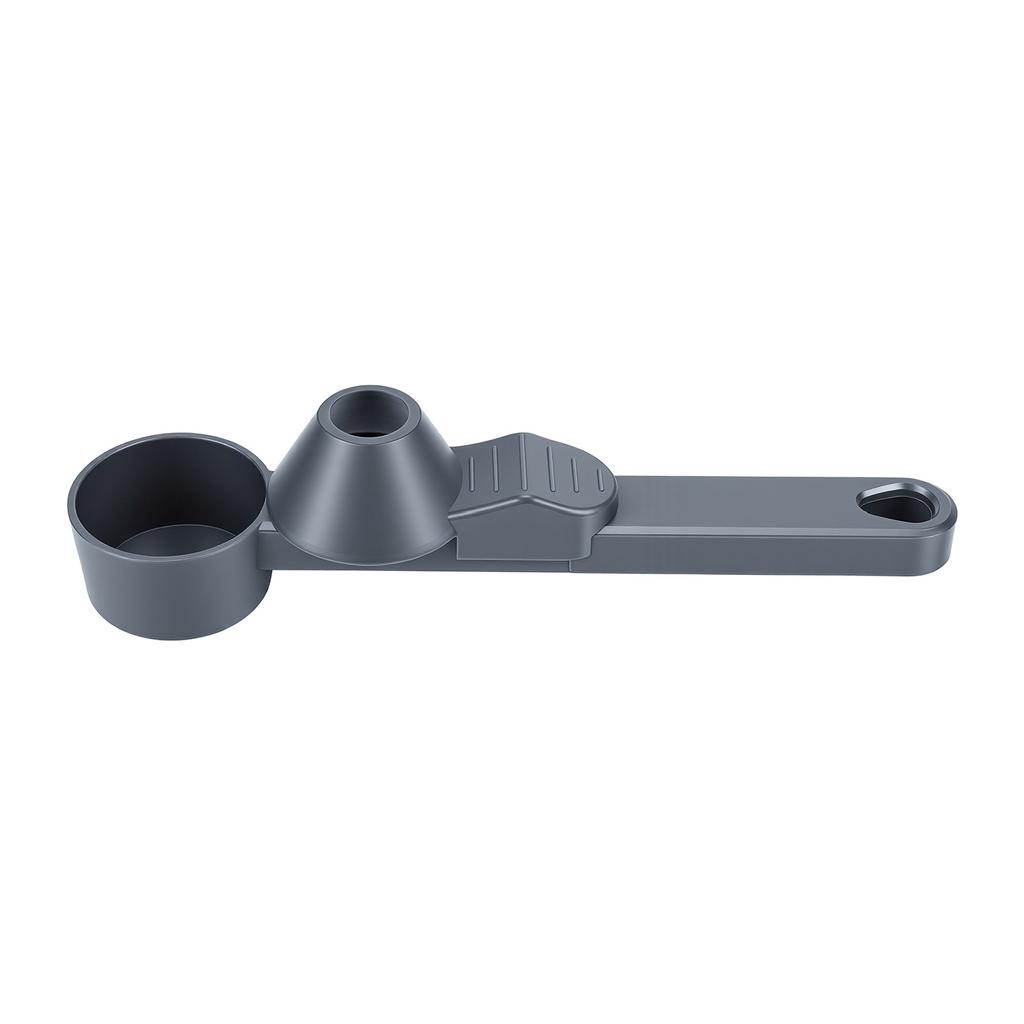 Coffee Scoop with Funnel 2 Tablespoon Sliding Measuring Scoop for Reusable Refillable Capsules Gray