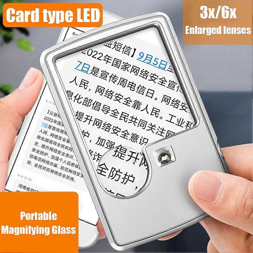 Portable Credit Card Led Magnifier Loupe with Light Magnifying Glass