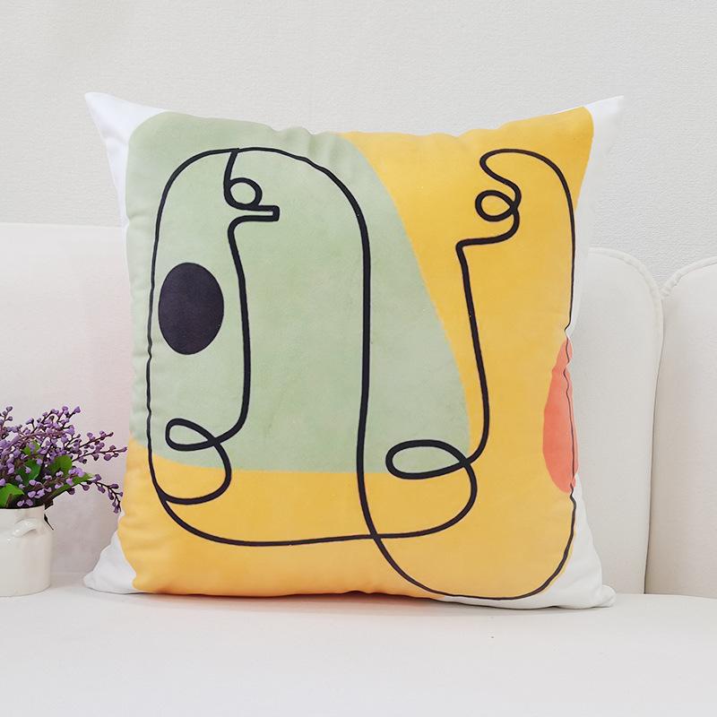 Nordic New Geometric Pillowcase Abstract Print Simple Bedside Sofa Car Cushion Pillowcase Does Not Include Pillow Core