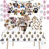 Cute Dog Pet Theme Birthday Party Tableware Disposable Paper Cup Paper Plate Potluck Ornament Set
