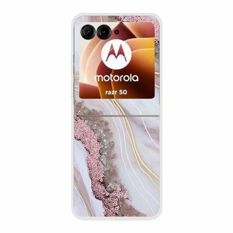 For Motorola Razr 50 Ultra Case Plastic Hard Painted Cartoon Transparent Back Cover Case for Motorola Razr 50 5G Hard PC Case 50