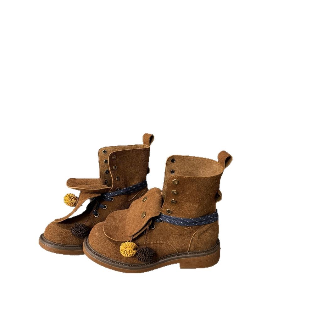 Retro thick-soled Maillard soft-soled two-wearing medium boots for women's spring and autumn new thin thick-heeled fashionable medium boots