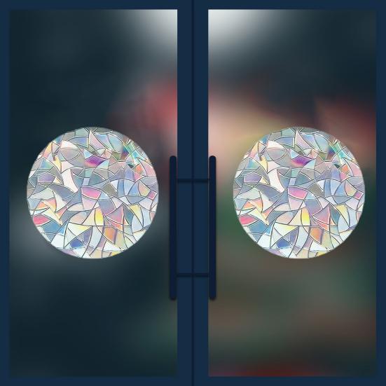 2 listy obtisky na okna Lesklý ozdobný kolibřík/list/peří tvar Univerzální sluneční lapač Statické sklo