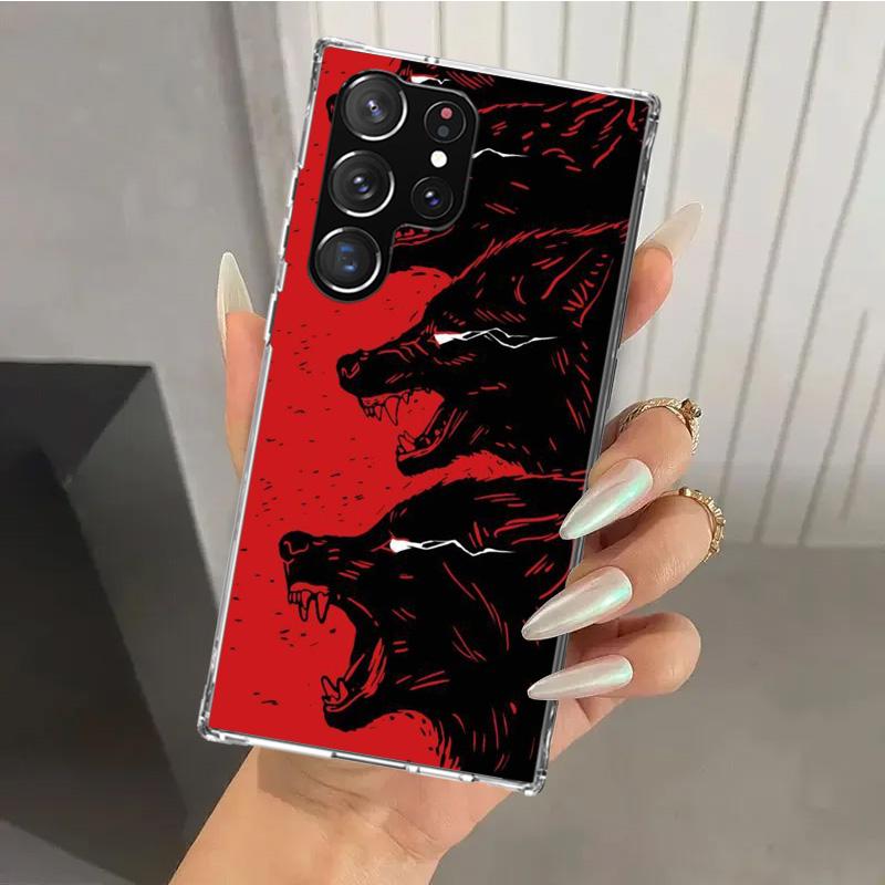 Wütendes Tier Wolf Wild Handyhülle für Samsung Galaxy S26 S24 S23 Ultra S25 Edge S22 S21 Plus S20 FE + Weiche Druckschale Funda G