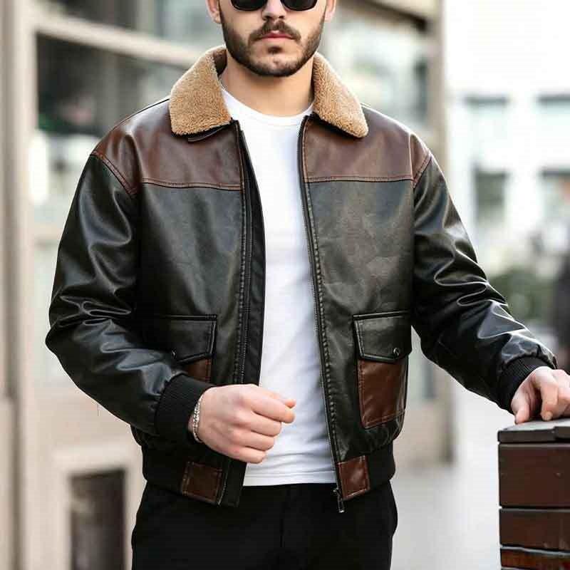 Mens 2026 Corduroy Jacket Loose Fit Casual Outerwear With Color Block Design