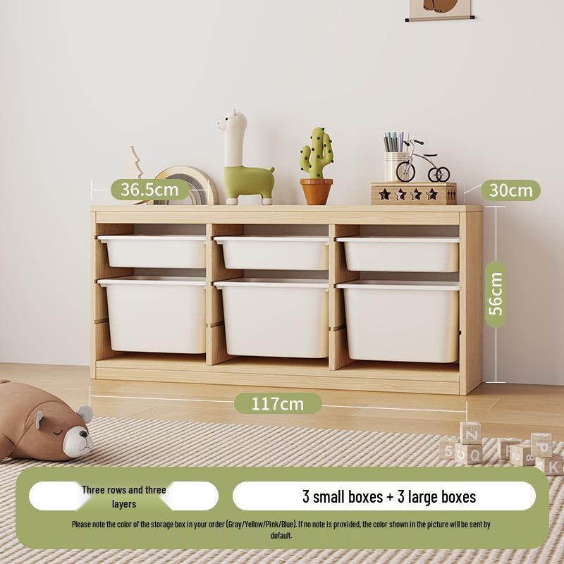 Children's Solid Wood Toy & Book Storage Shelf and Cabinet