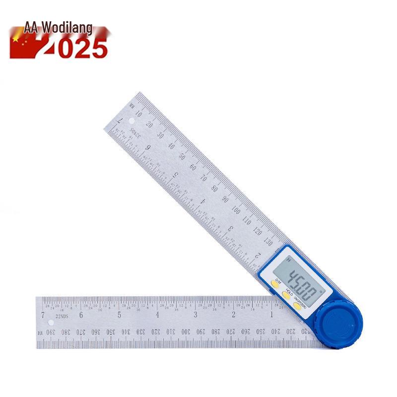 200mm Stainless Steel Digital Angle Ruler: Multi-functional, High-Precision Protractor and Woodworking Tool