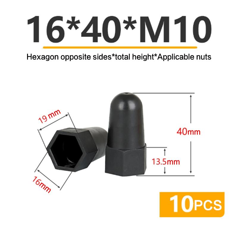 10PCS Lengthen Nut Cap Hexagonal Nut M6 M8 M10 M12PE Plastic Nut Protection Caps Hex Screw Protective Sleeve