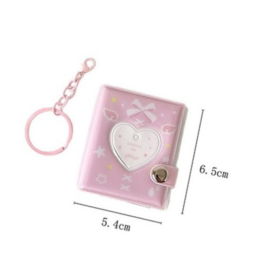 Snap Closure Photo Album Keychain Album Book Portable Mini Photocards Holder