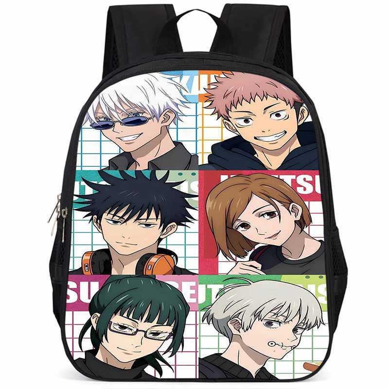 Durable Large Capacity 15 Inch Jujutsu Kaisen Backpack For Kids Lightweight Oxford Cloth School Bag