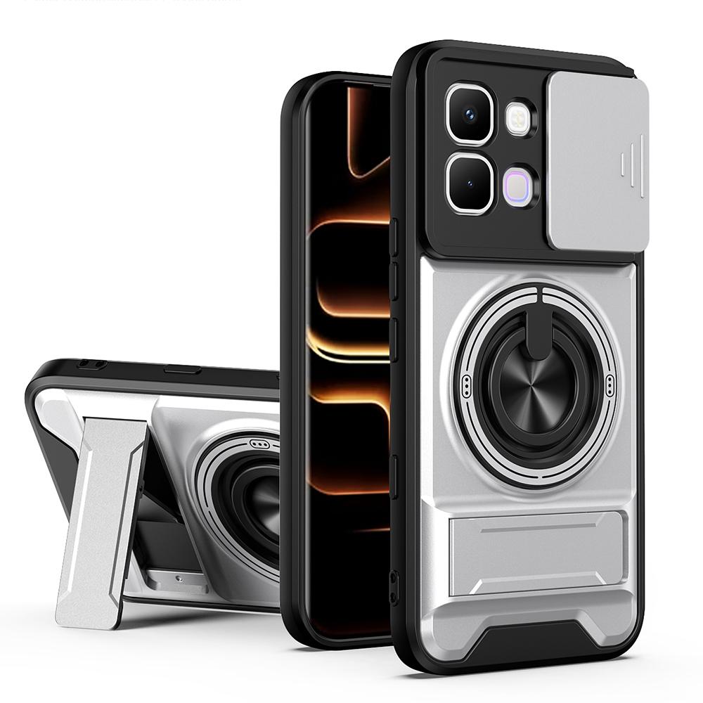 KEYSION Magnetic Phone Case for Infinix Note Edge 5G Slide Camera Protection Upright Kickstand 360° Ring Shockproof Back Cover