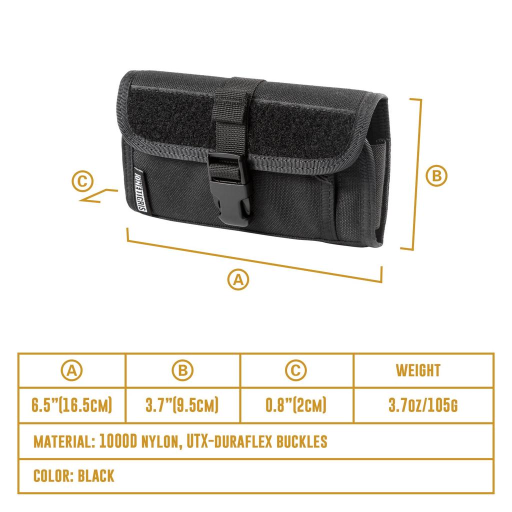 OneTigris Horizontal Smartphone Simple Durable Fits iPhone and Other Devices up to Inch Pouch, Case, Nylon, 6S/7/8/8 Plus/X 5.5 (Black, Single)