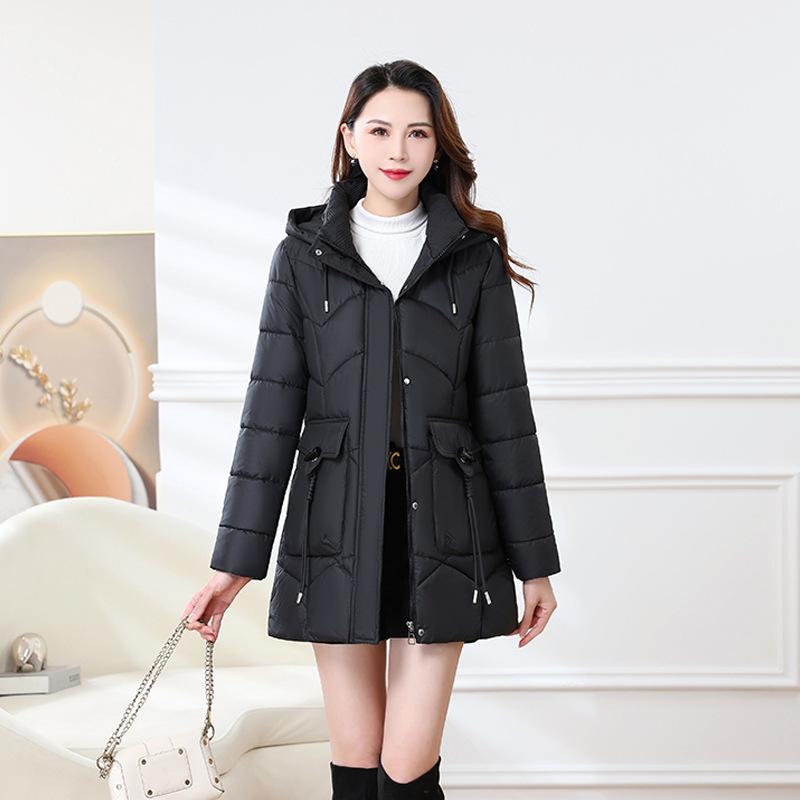 2025 Winter Down Cotton Jacket Fashion Hooded Warm Padded Jacket Plus Size Cotton Jacket