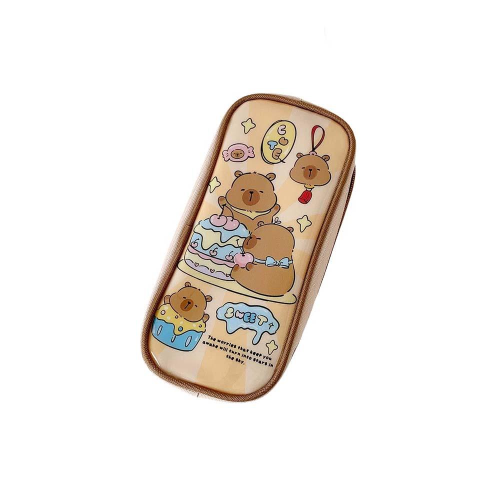 Large Capacity Capybara Pencil Case Desktop Storage Cartoon PVC Pencil Pouch  Children