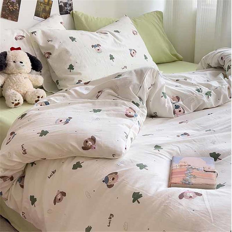 Set de lenjerie de pat 100% bumbac nor ultra-moale prietenos cu pielea set de 4 piese husă de plapumă respirabil clasa A textile de casă