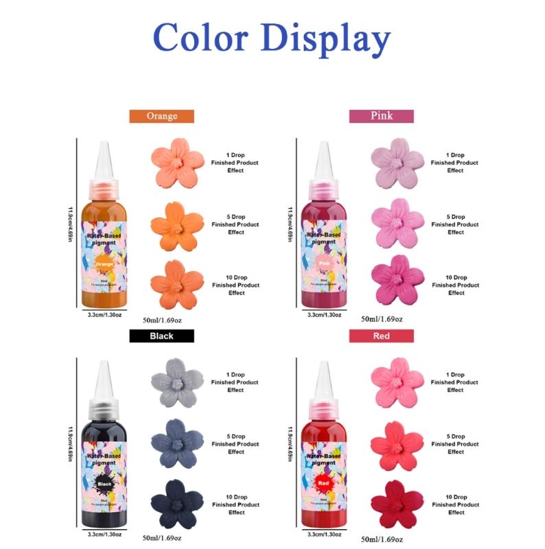 Pigmento Luminescente Per Progetti Artistici in Calcestruzzo di Gesso Con Contagocce di Precisione e Colorante Colorante a Base d'Acqua da 50ml