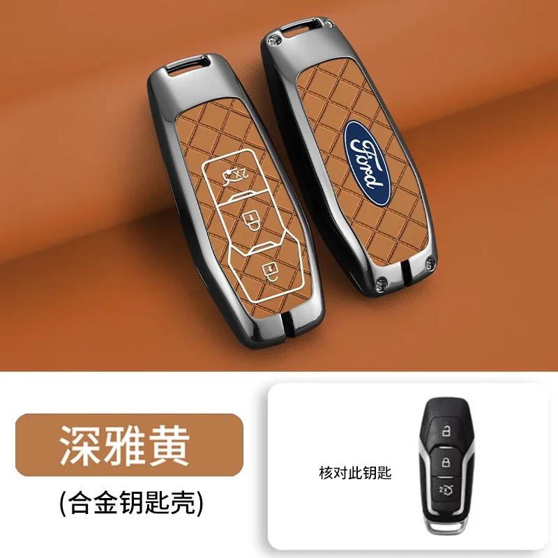 Car Sticker 2025 Hot Zinc Alloy Car Smart Key Case Cover Shell for Ford Focus 3 4 Ranger S C Max Explorer Edge Mustang Fiesta Mo