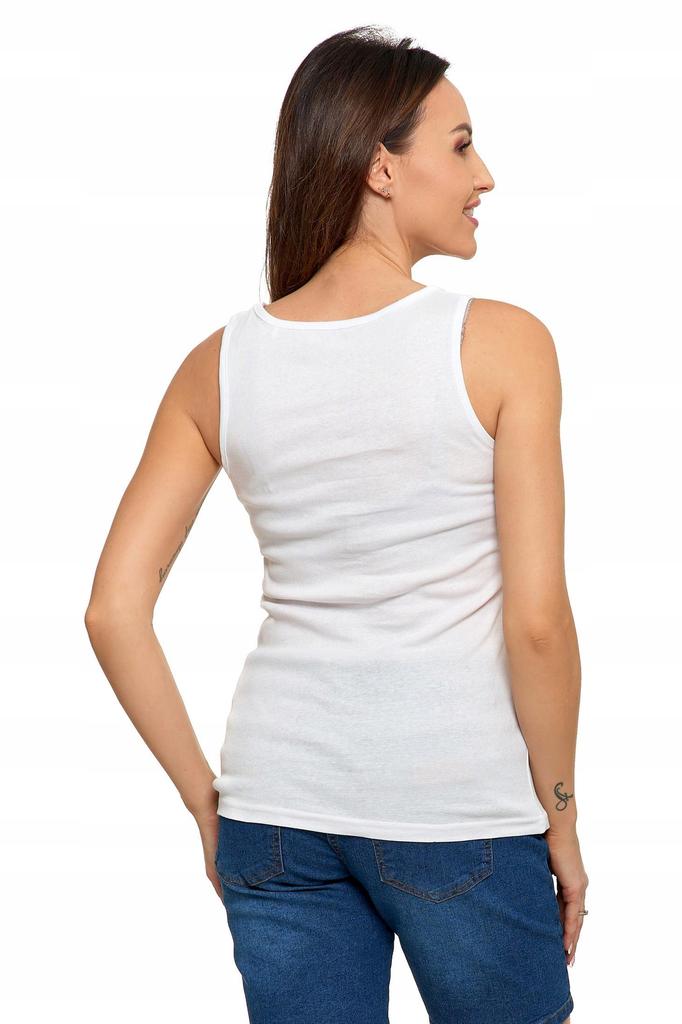 Women's Cotton Tank-Top T-shirt with Straps Classic MORAJ S White