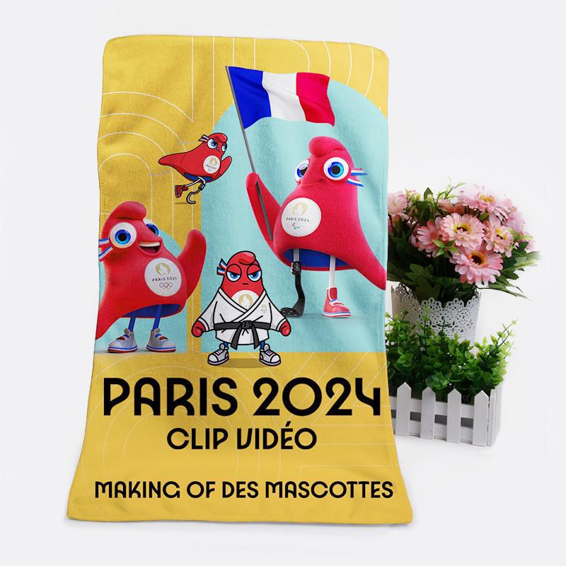 

Frey Around Paris Olympics Mascot 35*70 Towel Memorabilia Ultra-fine Fiber 120g-140g Style A