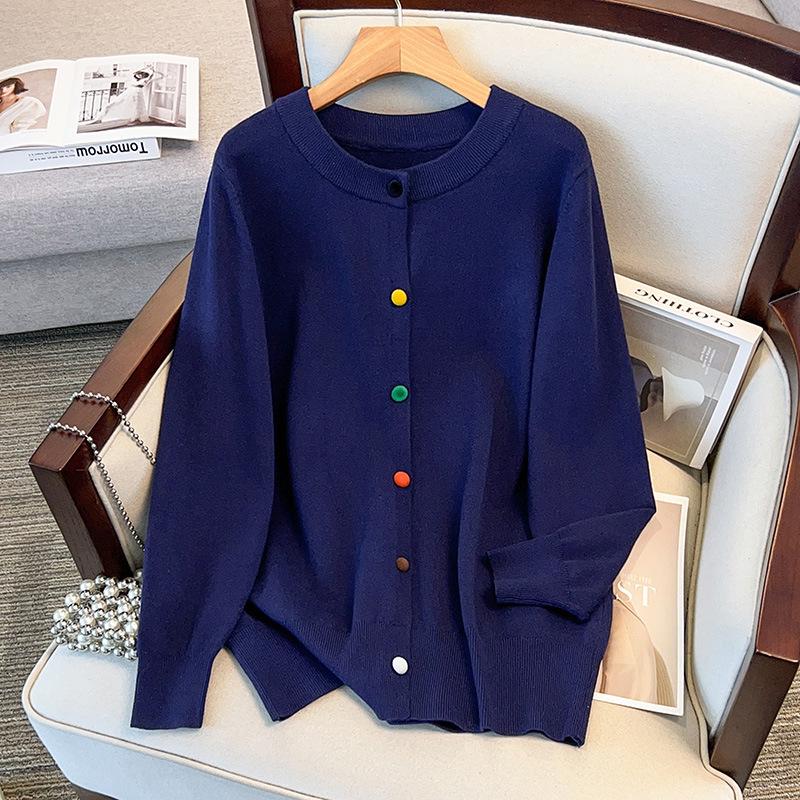 

Plus Size Women s Loose Knit Pullover Sweater, Bust 150/160, Round Neck (200/300 Jin) 5XL глубокий/синий