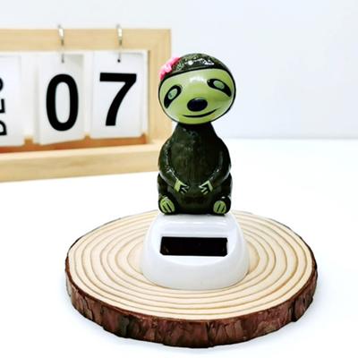 Auto Decoratie Zonne-energie Ornament Schattige Uitstraling Dier Vormig Auto Interieur Ornament Hanger