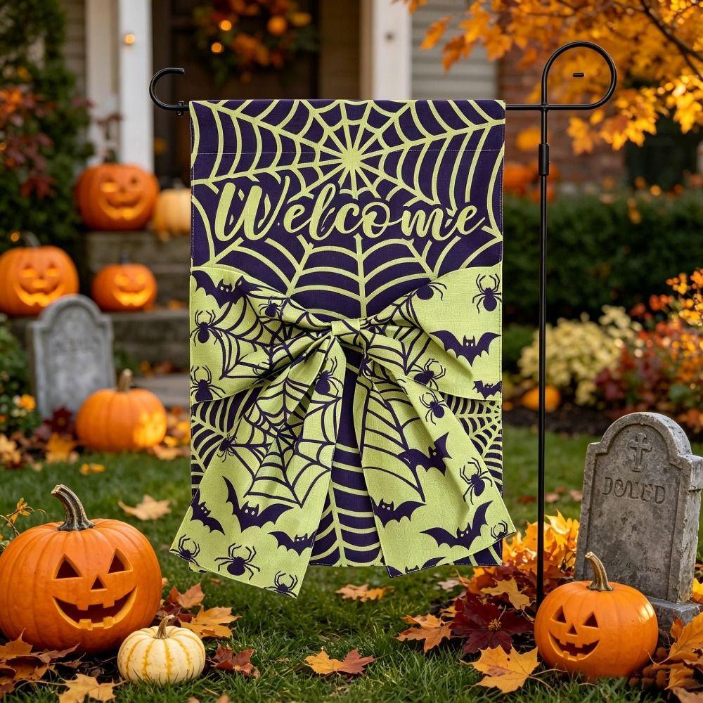 Washable Halloween Decoration Cloth Fall Garden Flag Multiple Styles Sign Outdoor Decoration Deck