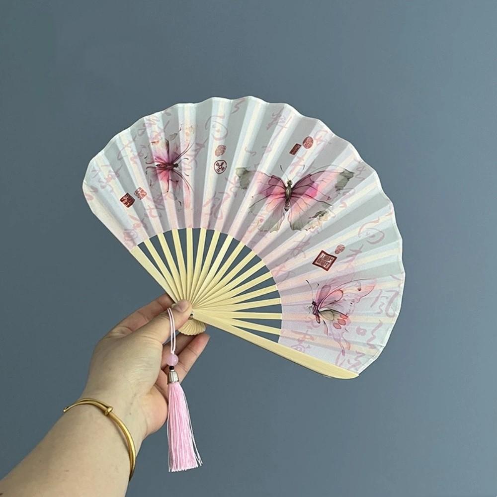 New Chinese Style Folding Fan Vintage Handheld Fan Creative Shell Shape Fan Photography