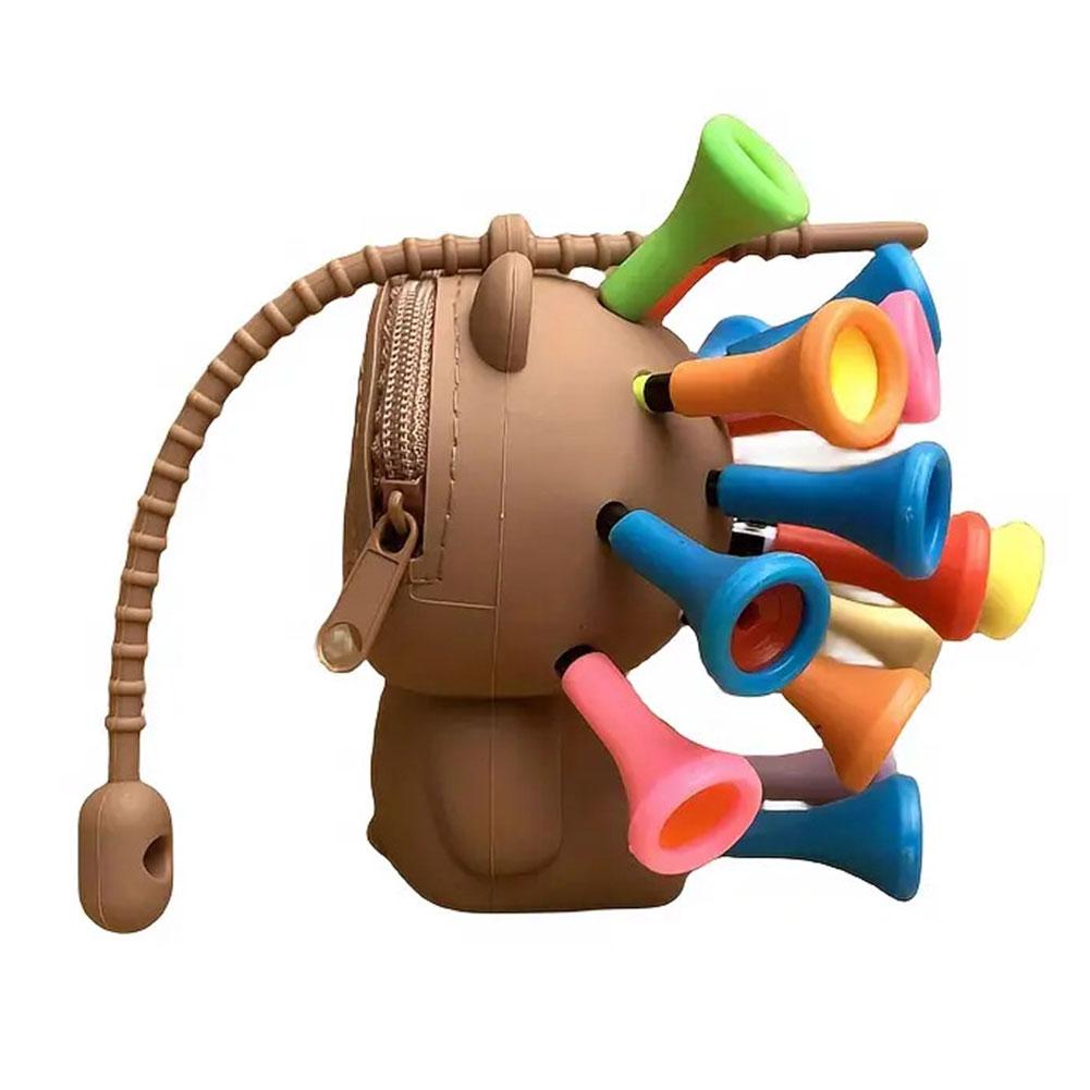 Cute Bear Golf Tee Holder Hold 1 Golf Ball and 17 Golf Tees Golf Ball Bag Fun Golf Accessories for Men and Women