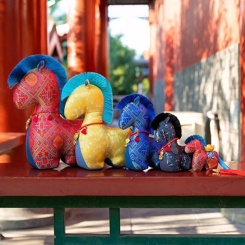 Ethnic Style Floral Zodiac Horse Plush Toy Gift