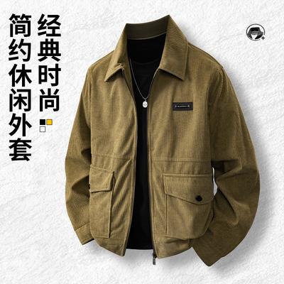 Herbst und Winter neue Cord Herrenjacke neues Revers lässige Herrenjacke lockere Trend Top Jacke