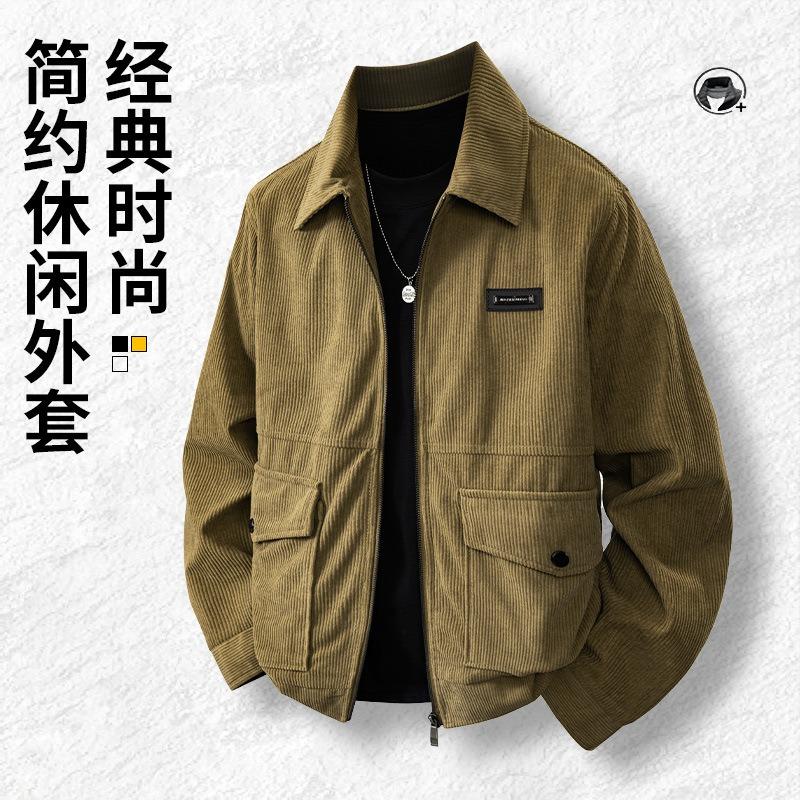 Autumn and winter new corduroy men's jacket new lapel casual men's jacket loose trend top jacket