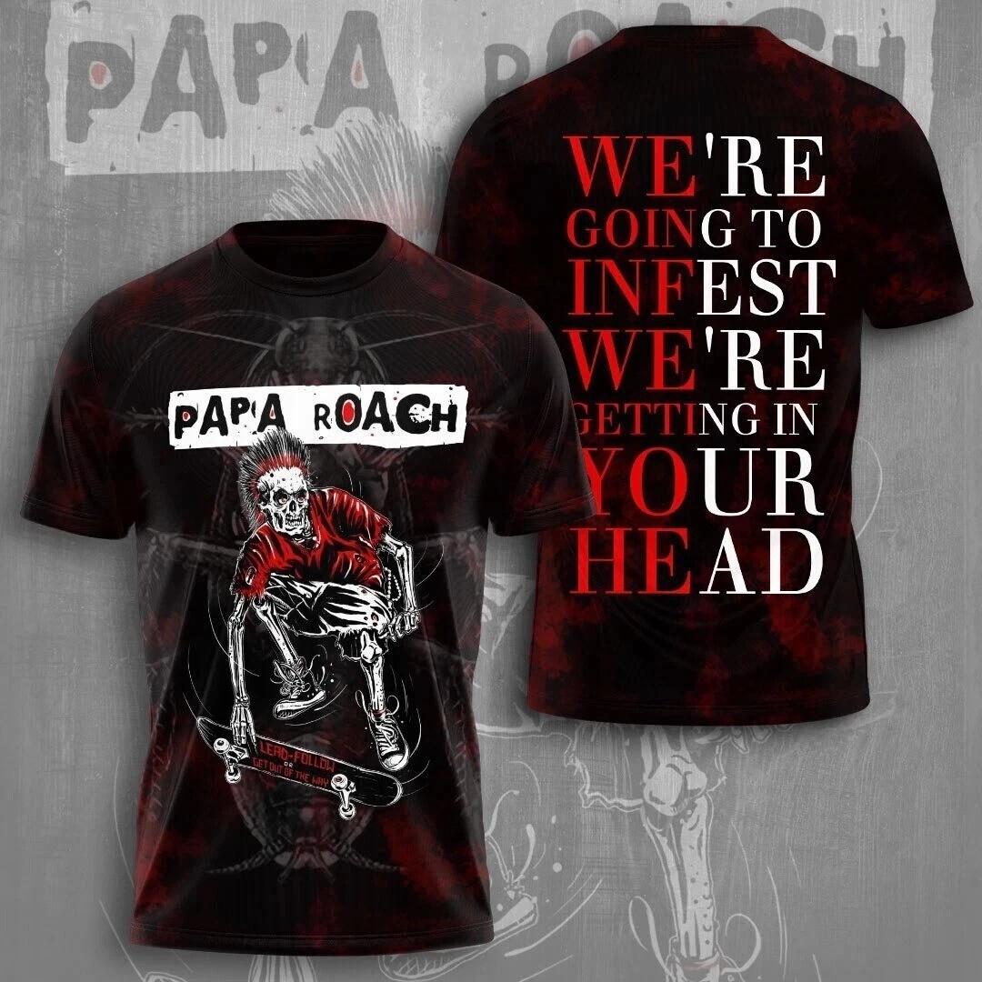 Papa Roach Rise Of The Roach 2026 Tour 3D Shirt Unisex Tee Gift Fan BL1459 XL