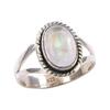 Natürlicher Regenbogen-Mondstein Edelstein Handgefertigt 925 Sterlingsilber Ring Gr.5.5 a3P94
