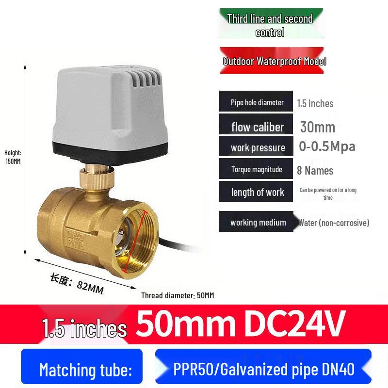 220V DN15 Měděný závitový elektrický kulový ventil pro regulaci vody