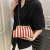 Trend Striped Women's Bags, New Light Luxury Handbags, Temperament Chains, Shoulder Crossbody Shell Bags, Women's Bags