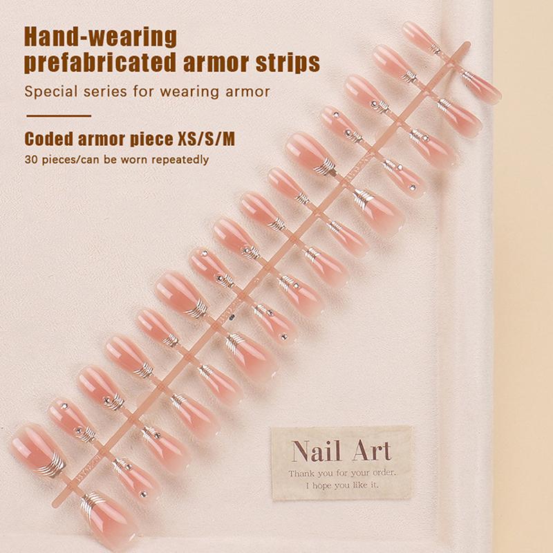 24Pcs Simple Fake Nail With Jelly Glue Butterfly Design Pink White Gradient French Press On False Nails Full Cover Nail Tips