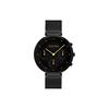 Relógio de Quartzo 36mm Mostrador Preto Design Minimalista Relógios Femininos Prata 25200288-GJ