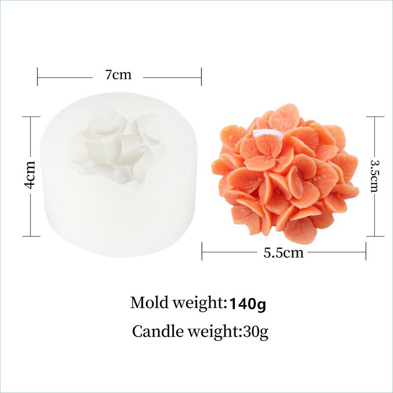 

3D Цветочный шар Силиконовая форма DIY Ароматерапия Лепесток Диффузор Камень Мыло ручной работы Пион Цветок Силиконовая форма для мыла