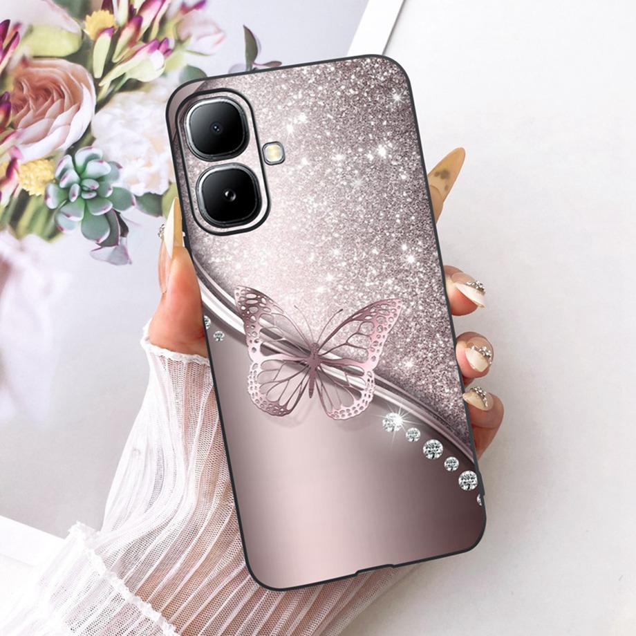 For Infinix Smart 20 4G X6840 Smart20 Phone Case Soft Black Silicone Cover Butterfly Dragon Cat Floral Painting Bumper Funda