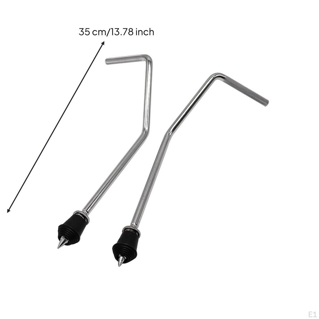 Drum Support Legs Chrome Stand L-Shaped Hardware for Drummers,