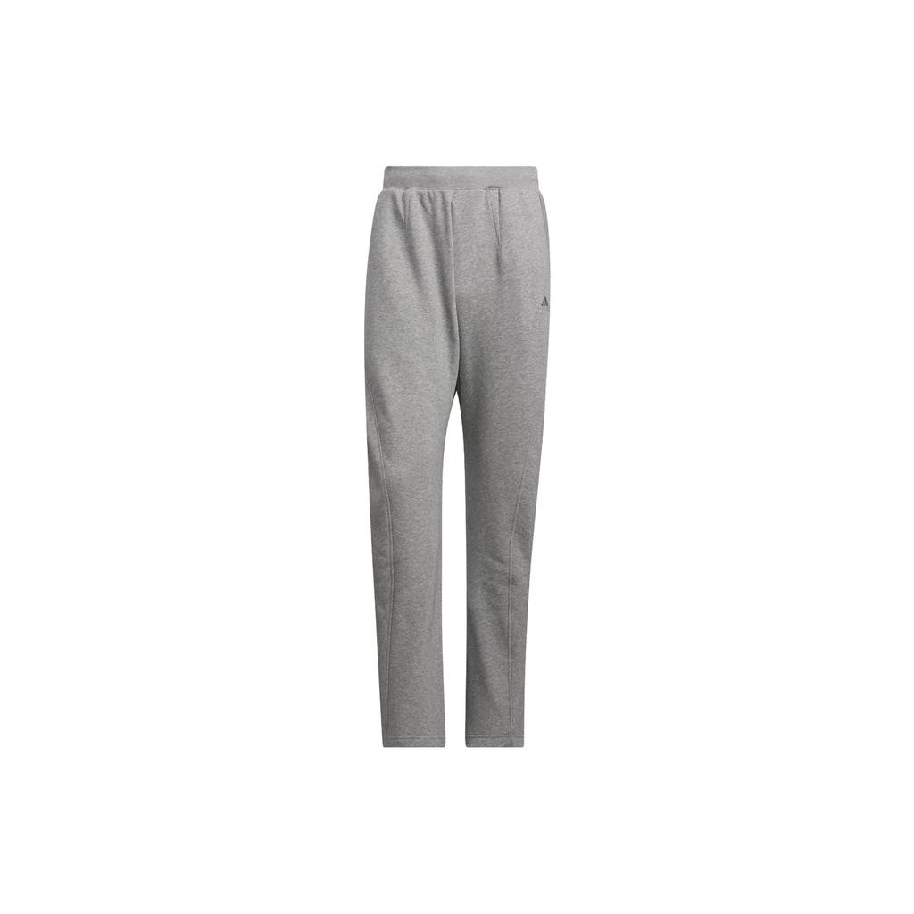 Adidas All Season Full Length 3D Embroidered Letter Detail Loose Knit Sweatpants Men Bottoms Medium-Hemp-Grey IX6817